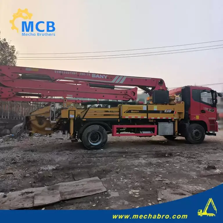 2022 SANY 31m concrete pump truck price review with compact two-axle chassis