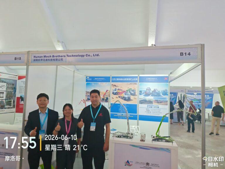 Mechabro team at booth B14 during the 2026 China–Africa Economic and Trade Expo in Morocco
