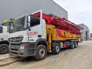 Concrete pump truck at Mechabro dispatch yard before shipment to an Africa customer