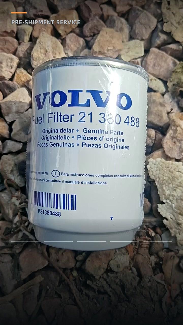 Original Mechabro field video frame showing a diesel fuel filter in the 2020 SANY 56m Volvo pre-shipment service case