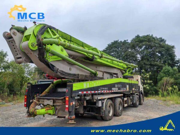 2020 Zoomlion 56m Scania pump truck — rear-right view 2020 Zoomlion 56m Scania P450 concrete pump truck, rear-right view