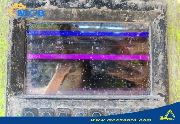 Foto de campo da Mechabro: visor da bomba de concreto usada durante o registro do equipamento